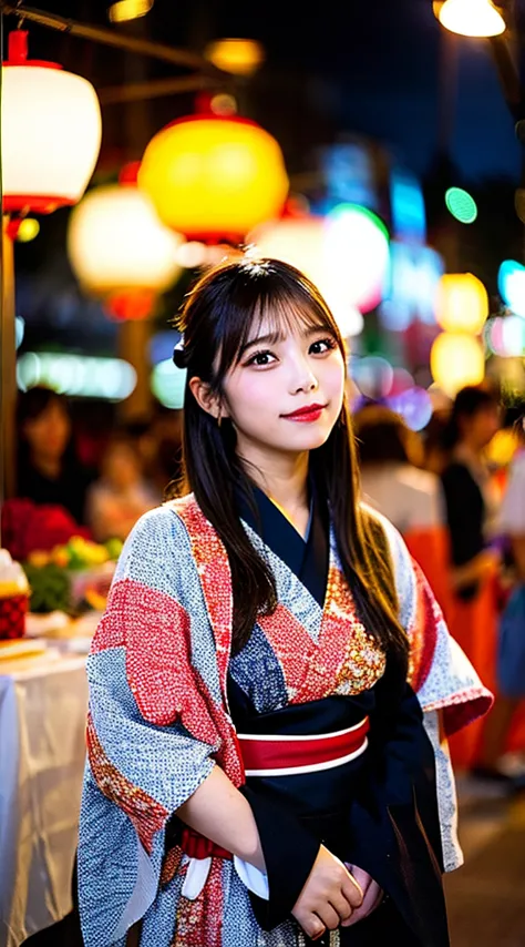 use a prompt like this:。

---

**english**

create an ai-generated image of a girl wearing a yukata at a fireworks festival. the...