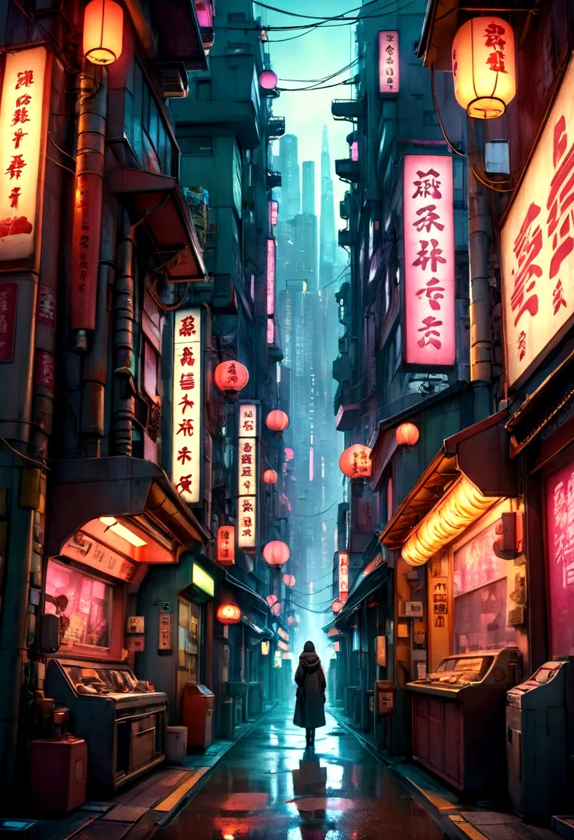 Morning view、Neo Tokyoの背景、Neo Tokyo、Tokyo Anime Scene、Neo Tokyo、Tokyo Futuristic and Clean、Cyberpunk City、cyberpunk streets in j...