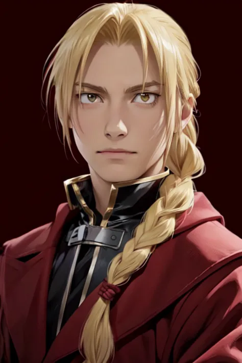 masterpiece, best quality, wallpaper, 1boy, solo, male focus, looking at viewer, realistic, [[edward_elric|blonde ikemen]:edward...