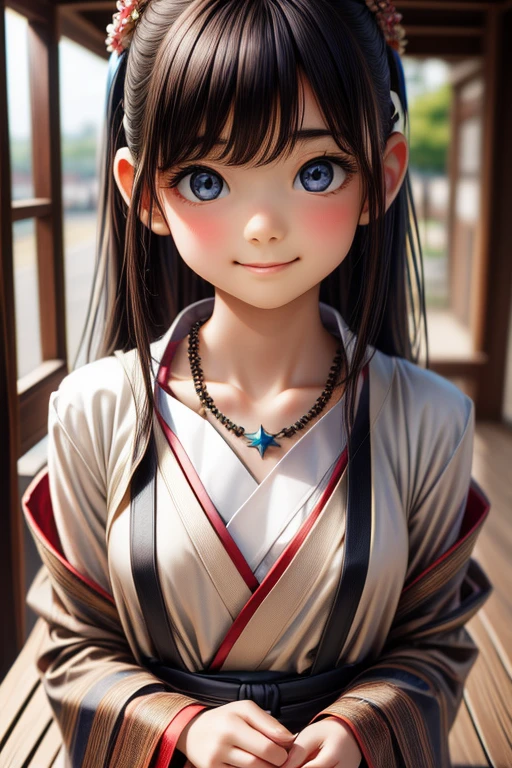 Detailed face, Cute face,Brown eyes, Great quality, masterpiece, High ResolutiOn top of that, One Girl, blush, (Captivating smile: 0.8), Star Student, chinese hanfu, hair accessory, necklace, jewelry, beauty, On top of that_body, Tyndall effect, Realistic, Shadow Room, Light Edge, Two-tOn top of thate Lighting, (Skin with attention to detail: 1.2), 8K Ultra HD, SLR, Soft Light, high quality, Volumetric lighting, snap shot, High ResolutiOn top of that, 4K, 8K, Background Blur, Real PersOn top of that