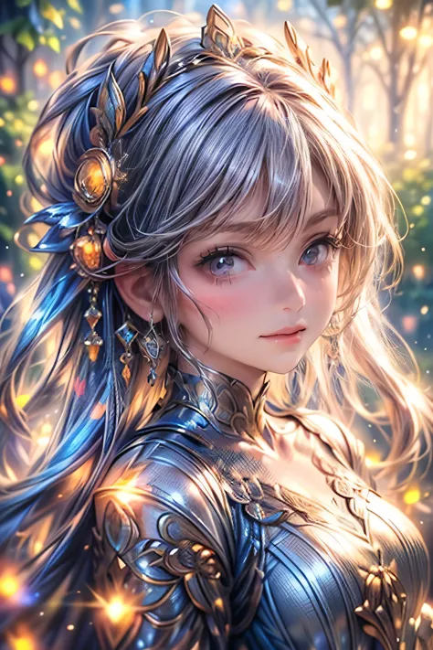 beautiful young girl(chibi:1.3), queen bee spirit, garden, surrounded by worker bees, (highest quality,16k,highres,masterpiece:1...