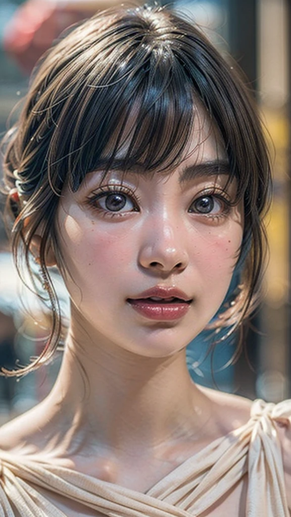 One girl, masterpiece, (Highest quality), 8K, Detailed skin texture, Detailed cloth texture, ((Beautifully detailed face:1.4)),((Natural big breasts1.4)),((Suzu Hirose))