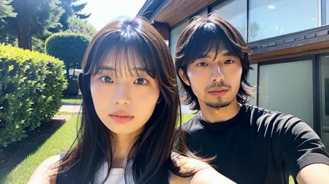 Kikuchi Hina takes a selfie with a man with long bangs and wolf hair., Liminal Space,