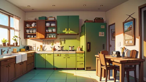 kitchen, bright sunny