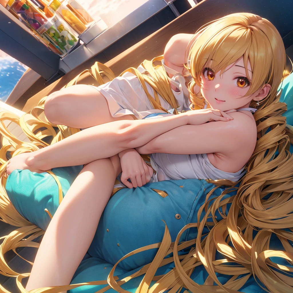 (Extrem detailliert)(Meisterqualität)(RAW-Fotos))(8K)(Realistisch, photo Realistisch:1.2)(Extrem detailliert anime)(Anime-Stil) ((höchste Qualität)),(Mami Tomoe)(kurzes Haar)(Nahaufnahme1.3)(Extrem detailliert eyes)(perfekte Anatomie)(echte menschliche Haut)