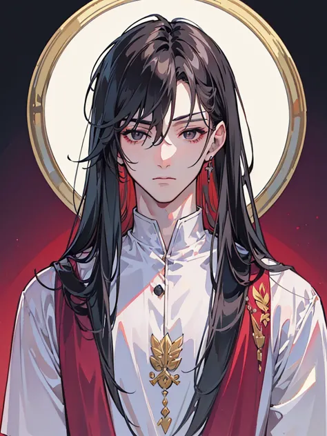 (masterpiece, top quality, best quality,official art, beautiful and aesthetic:1.2),(1man:1.3), long black hair,