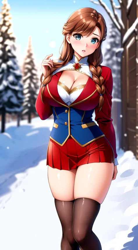woman, ((masterpiece, Highest quality)), Full body image, sexy, low length，細いThighs，Super huge breasts, Detailed skin, アナとsnowの女...