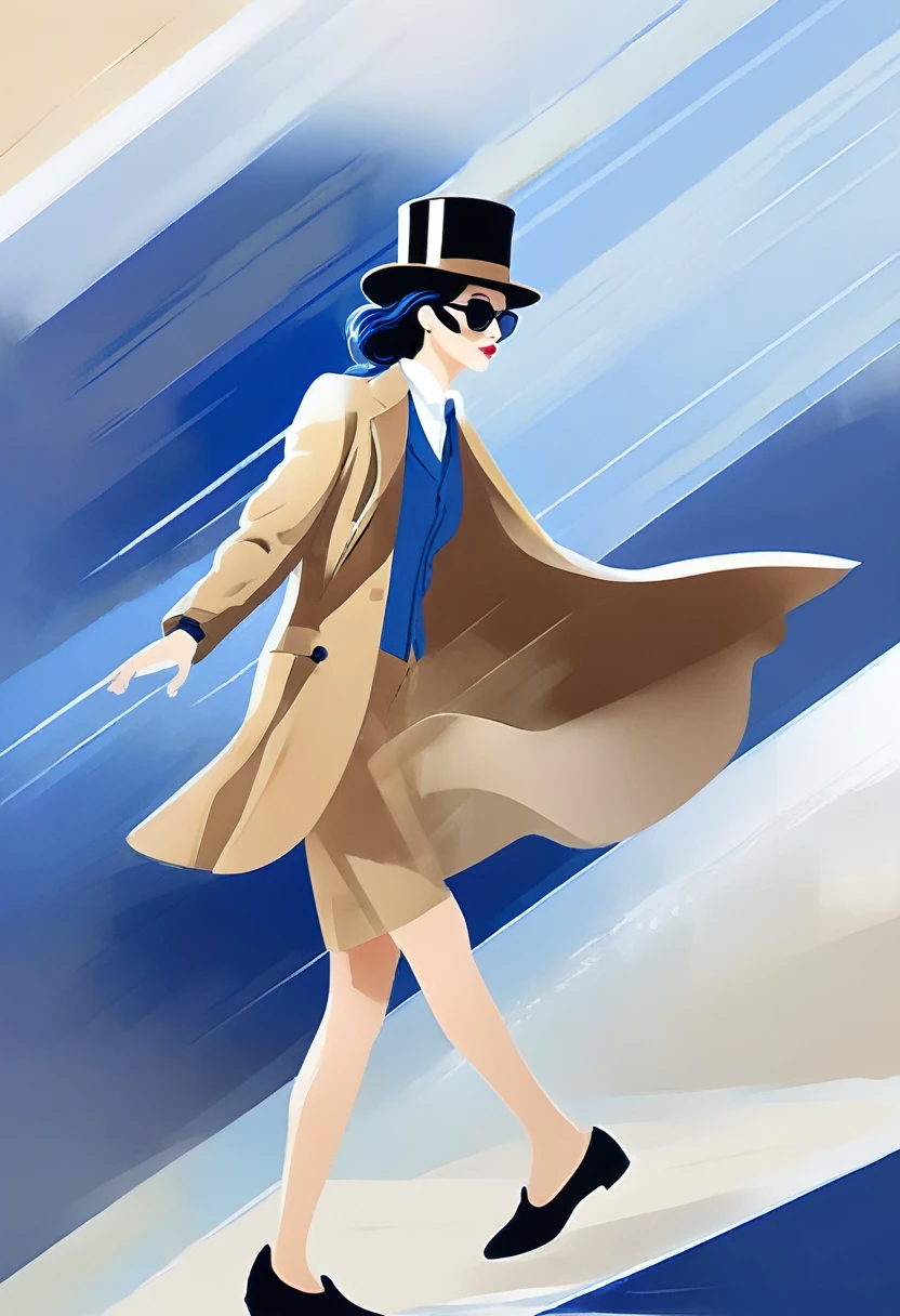 (Modern Art Dance Minimalist Poster Design), (Half body Close Up), (Young boy dancing), (Wearing Modern Fashion Winter Fashion: 0.8), (Wearing Sunglasses and Top Hat: 1.2), Camel Coat Paired with Blue Plaid Shirt, Showcasing an Academy Style Elegance, Presenting a Classic and Fashionable European Style. high nos bridge, and head up posture are sad and beautiful, A slender figure, delicate facial features,
Rotating Mist Illustrations, Ink Painting, Black Hair, Ball Head, tsundere, Surrealism, Contemporary Art Photography, Illustrated Action Painting, Abstract Expressionism, Pixar, Depth of Field, Motion Blur, Backlight, Fallout, Fading, Looking Up Angle, Sony FE GM, UHD, Masterpiece, Accuracy, Textured Skin, Super Detail, High Detail, High Quality, Award winning, Best Quality, High Level, 16k, Shooting from Bottom Up Perspective,