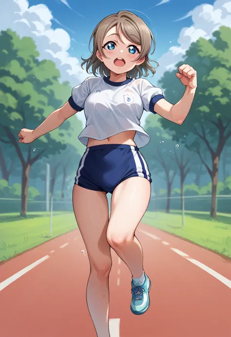 1 girlgirl love live watanabe you gym uniform buruma  running