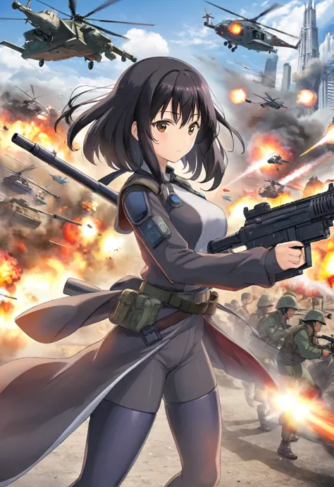 movieポスター,Anime Reference 86 ,sf,sf,movie,War Action movie,Multiple characters,woman,adult,Black Hair,(Pia&#39;s bangs hairstyle...
