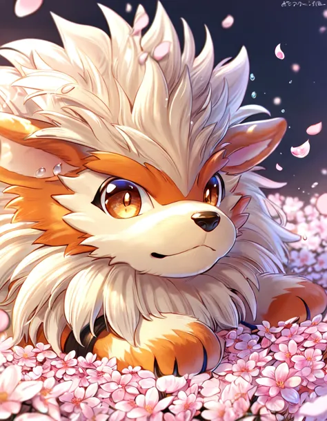 absurdres, highres, ultra detailed, HDR, master piece, Arcanine, expressive brown eyes, Pokemon, extremely cute, best quality, b...