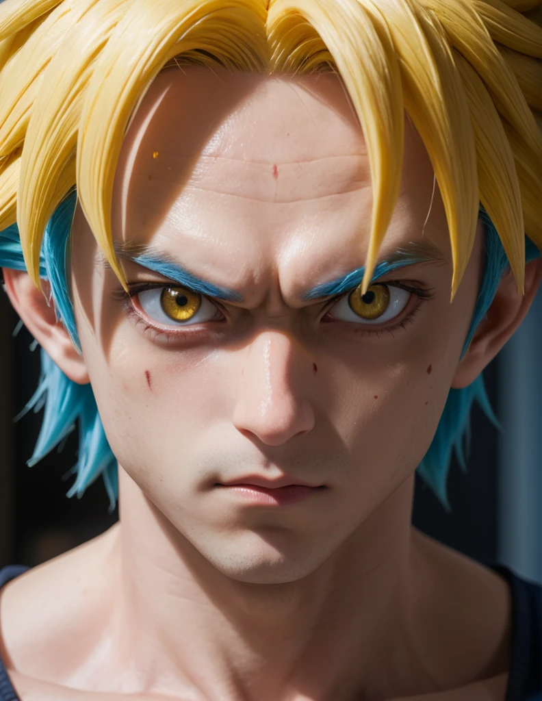 
Young man - Crime City Nightmare - dragon ball and jujutsu kaisen trait, HD, yellow, black and blue clothes, red and white hair, square-shaped pupils, dilated pupils, eye reflection, high detail, depth of field, UHD, retina, masterpiece, accurate, anatomically correct, textured skin, super details, high details, high quality, award winning, best quality, high resolution, 1080P, HD, 4K, full body