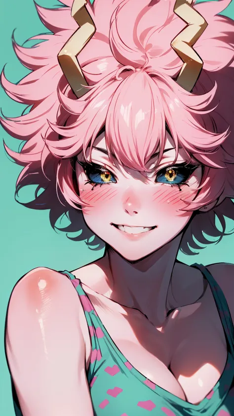 (best quality:1.3), (4k quality), 1 mature woman, mina ashido by boku no hero, , ((detailed face)), (blush), whole body, large s...