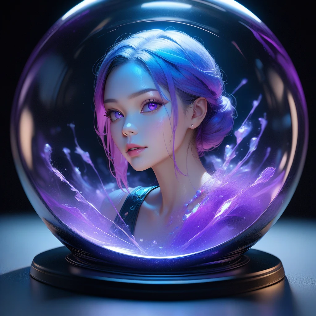 In a laboratory, neon colors are transferred to Ape in a glass capsule and colored smoke comes out of the capsule. there are splashes of neon color around and some broken wires transferring color in places, translucent neon body color (purple, blue, green), perfect composition, hyperrealistic, super detailed, 8k, high quality, trending art, trending on artstation, sharp focus, studio photo, intricate details, highly detailed,