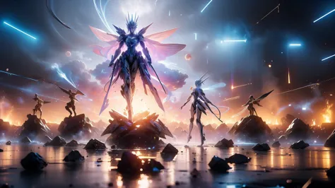 Real、high resolution、8K,Strike Freedom、universe space、The body is facing forward、Standing Upright、（Light effect background）、
