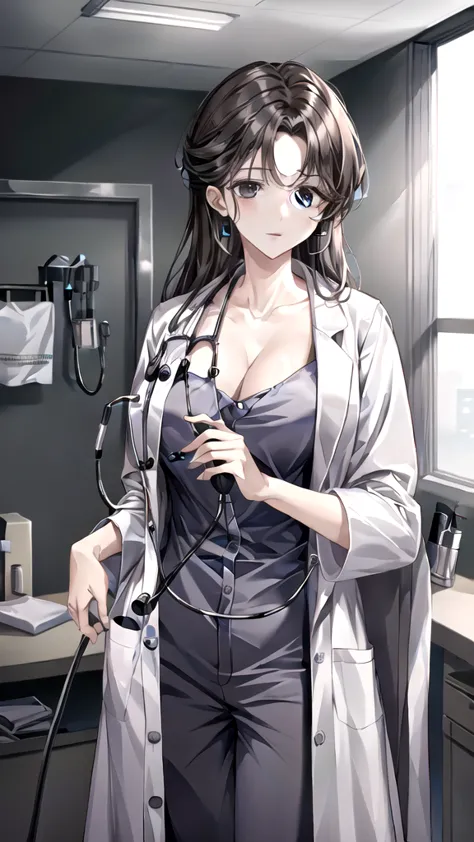 ((masterpiece, best quality, high quality)),1girl, (lower body, hospital), (doctor_uniform, labcoat, stethoscope, doctor),Large ...