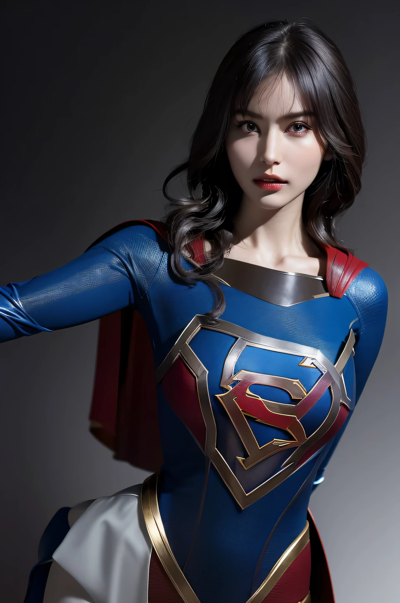 Half length,1 Girl,(Perfect figure,Tall and slim),alone,Are standing,(Outdoor:1),null,Focus on the face,Beautiful Face,Delicate and young face,Supergirl, (Supergirlスーツ:1.5),Jumpsuit,(Huge breasts,Big Breasts,Big Breasts:1.3),Thigh Gap,camel toe
Realistic style,Clear images,masterpiece, (最high quality:1.2),Very detailed,Realistic,High resolution,high quality,Cinematic Light,Ray Tracing,超High resolution,超High resolution,(photoRealistic:1.5),Intricate details,Fine texture,In detail,high quality shadow 