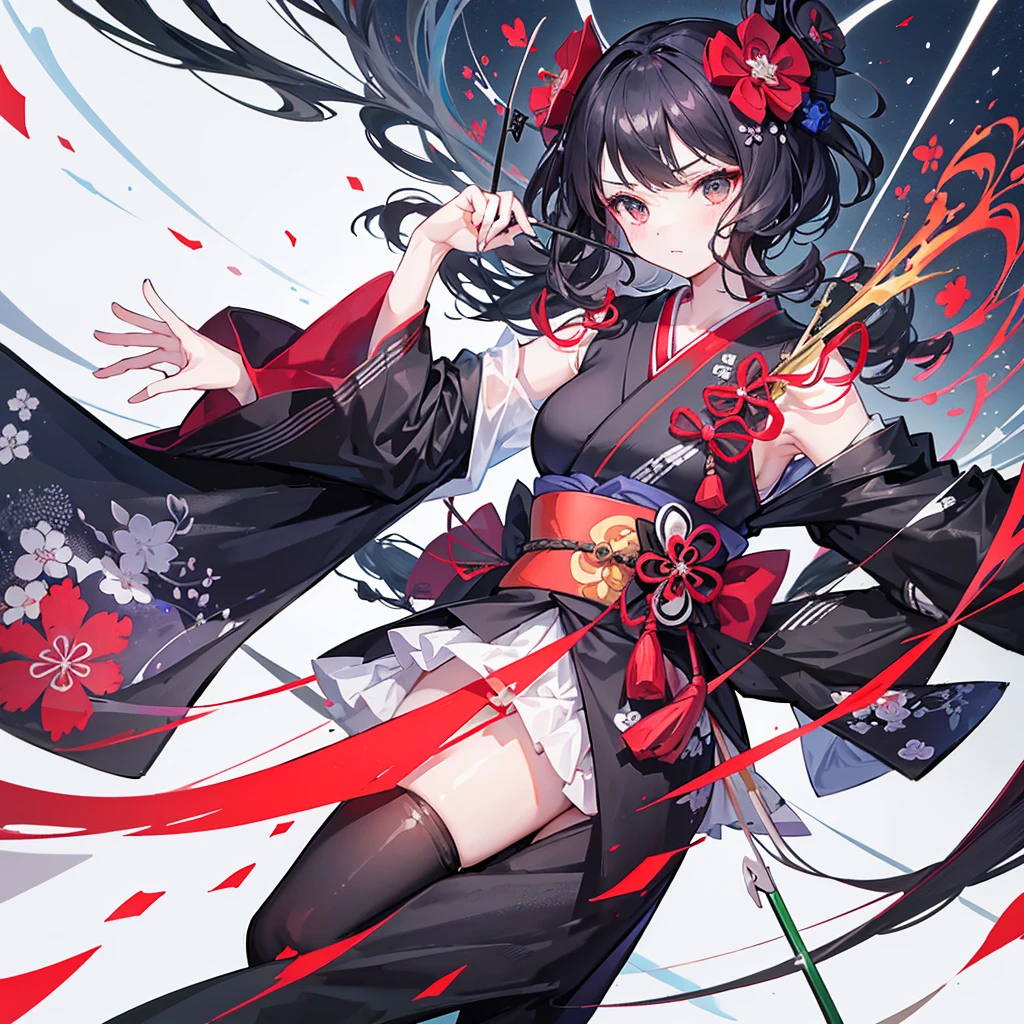 {{department_style}},{_color star piece}}},{katsushika_Hokusai},length_hair,hair_flower,{{Black_hair}},red_Deeper_quality}}},kimono,{{Super detailed}},{{1 girl}},{{{alone}}},There was a girl with a Bow and Arrow in her hand., Shooter Girl, With a Bow and Arrow, holding Bow and Arrow, She is taking aim with her bow, Robin Hood, pull an arrow out of the quiver, holding Bow and Arrow, Game illustrations, Archer&#39;s Bow, holding a lengthbow, Beautiful art illustrations., hold mechanical Bow and Arrow, Bow and Arrow