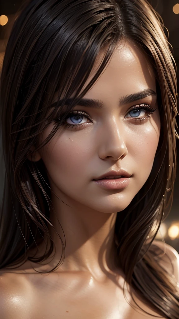 A sexy girl, brunette hair, beautiful detailed eyes, beautiful detailed lips, extremely detailed face, long eyelashes, sensual expression, elegant pose, 1girl, photorealistic, 8k, high quality, hyper detailed, realistic lighting, vivid colors, cinematic lighting, dramatic lighting, intricate details, masterpiece