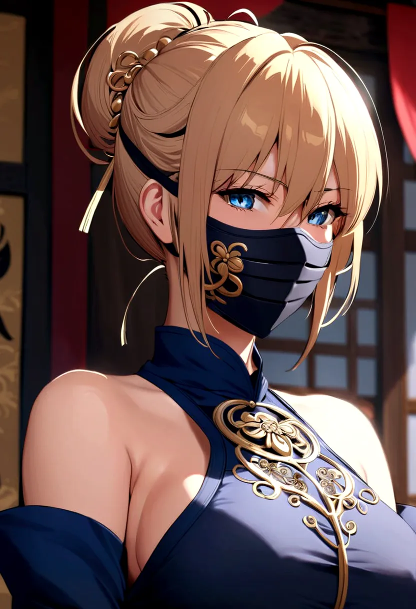 saber big breasts ninja public mask