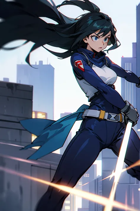 Female ,Hero, City background