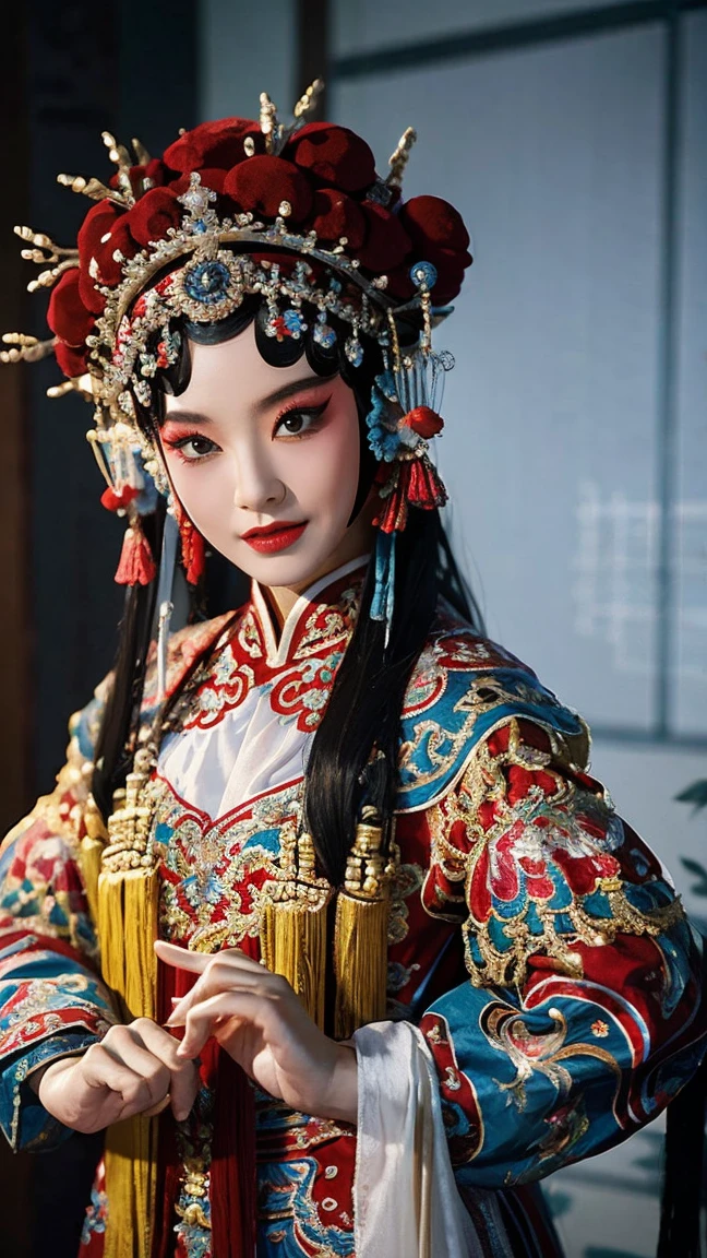 masterpiece, best quality, masterpiece, best quality, 1 Girl, Peking Opera,Qibi