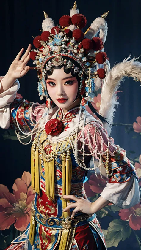 masterpiece, best quality, masterpiece, best quality, 1 girl, peking opera,qibi