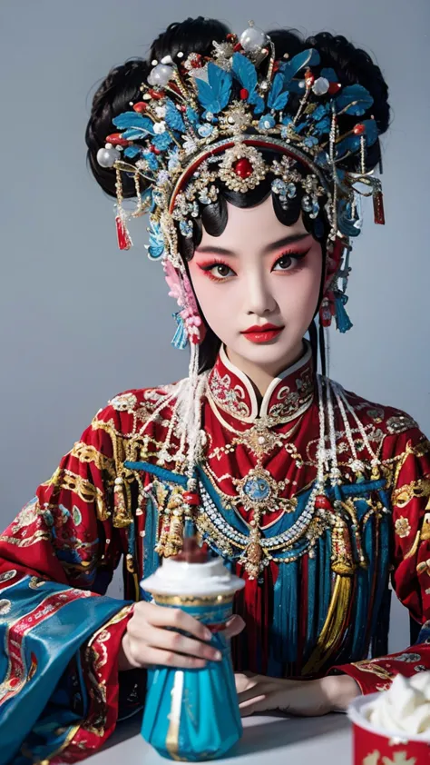 masterpiece, best quality, masterpiece, best quality, 1 girl, peking opera,qibi