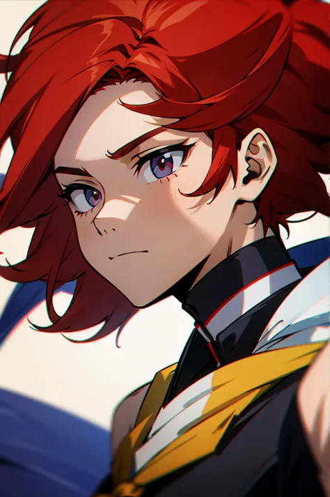 male, student background, red hair