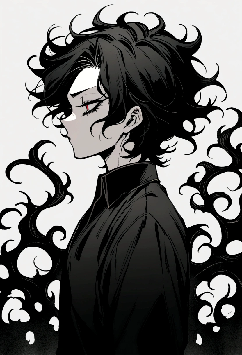 Akira Fudo, Devilman Crybaby, Male, with black clothes - SeaArt AI