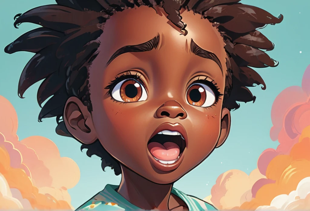 Animation de personnages d'enfants avec synchronisation labiale et expression faciale - garçon parlant - sprites d'animation africains. (chef-d&#39;œuvre de la meilleure qualité:1.2) illustration délicate ultra détaillée, illustrations, brillant, coloré, 