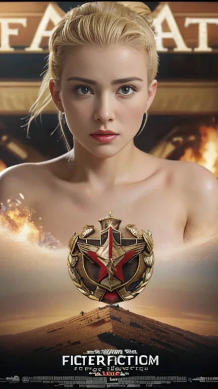 Realistic,Proper attire,(Fighter Action War Movie Poster),(Foundation Movie Reference: 1.8),Realistic,Air Force General&#39;s Uniform,(Realistic Face Resolution),Movie Poses,Adult,skinny,small,Long Hair Dark Blonde 1 Woman,Serious face,sf,sf,Various supporting characters