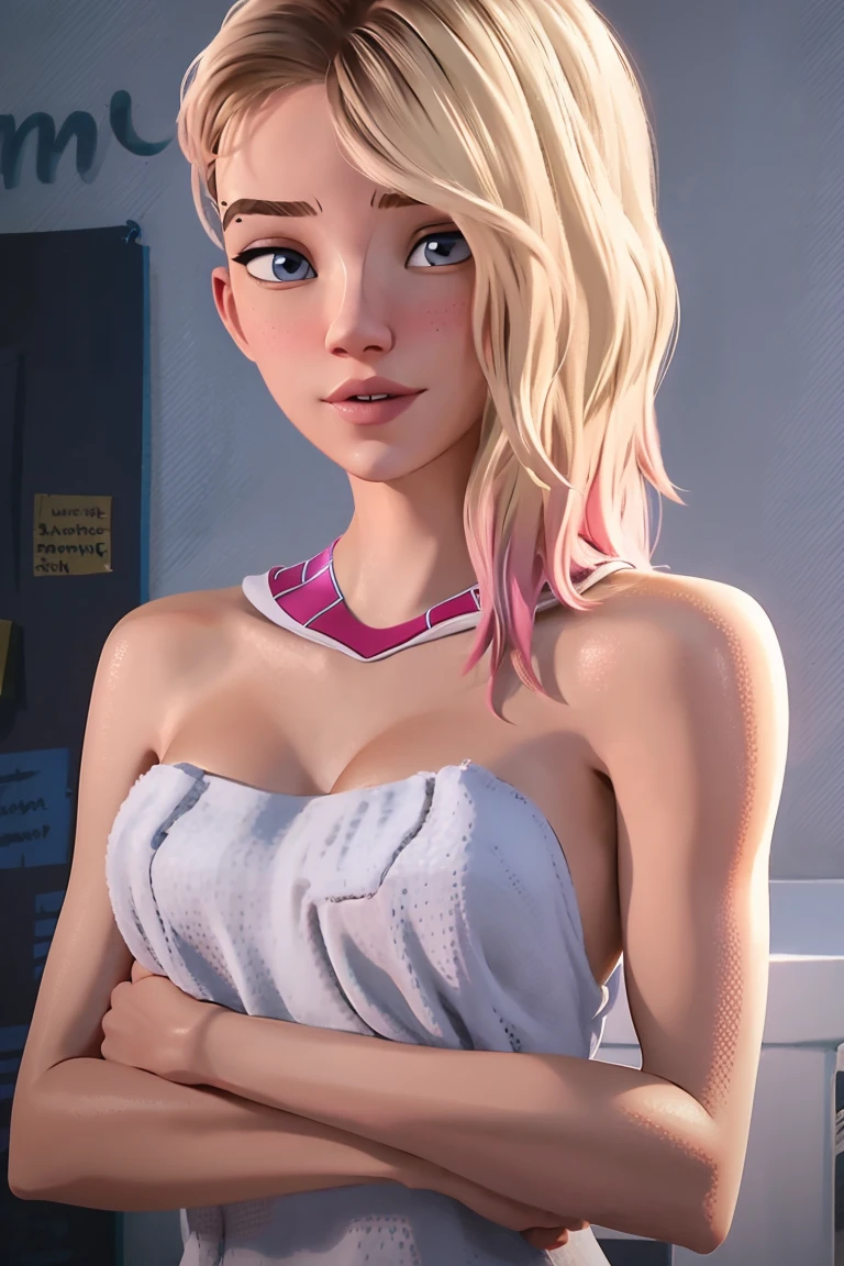 Realistic, Realism, Gwen Stacy, small breast, sexy, nude, no costume -  SeaArt AI