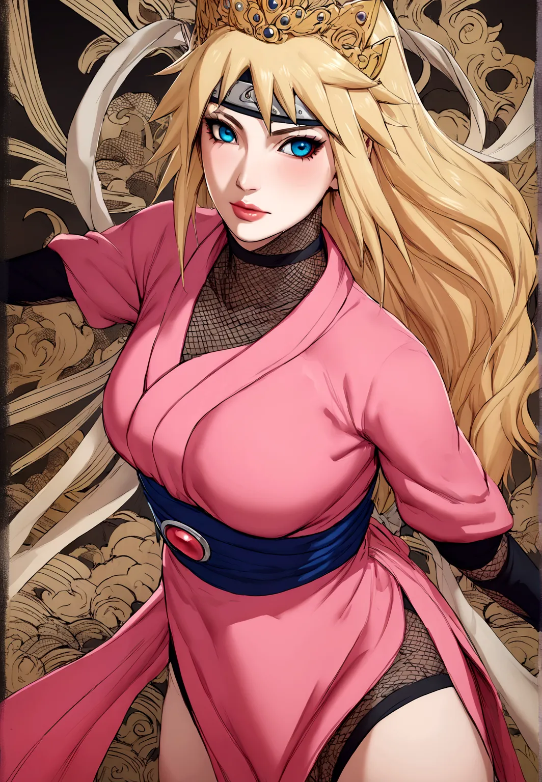 princess peach if she were a ninja from the naruto series