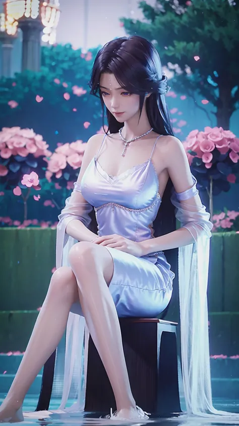 arad woman in a dress sitting on a throne, cute anime waifu in a nice dress, trending on cgstation, 8k high quality detailed art...