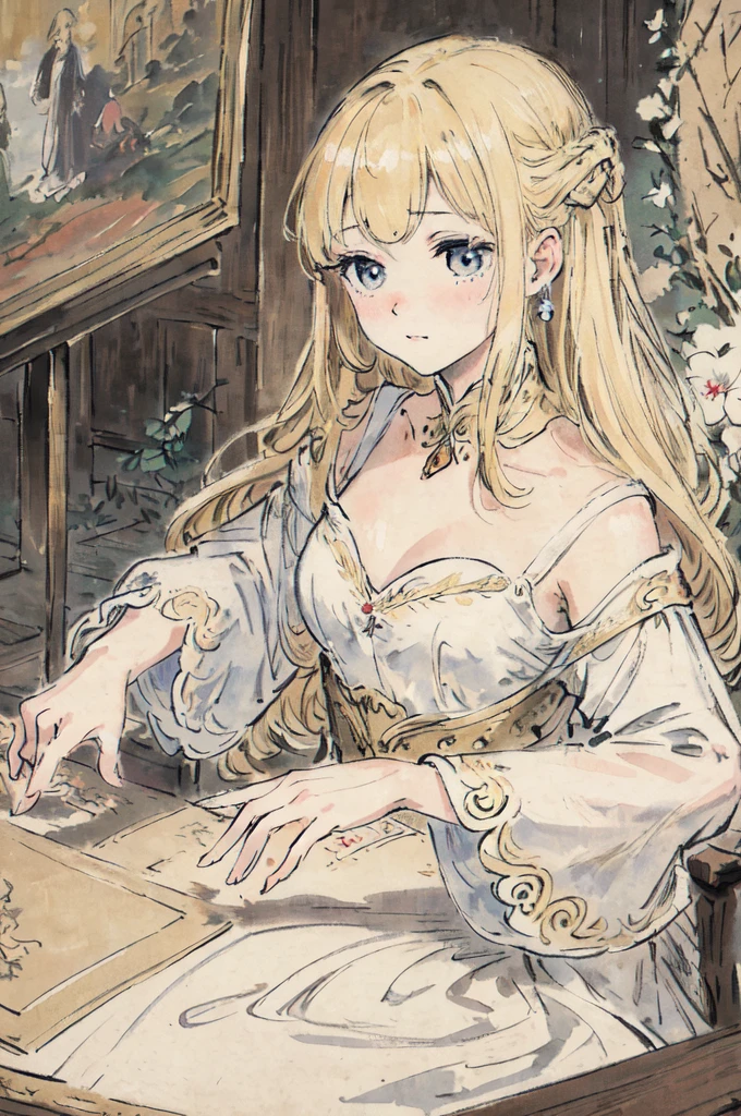 masterpiece, best quality, an extremely delicate and beautiful girl,an extremely delicate and beautiful, world masterpiece theater, ultra-detailed, highly detailed, best quality, blonde hair, highres, extremely detailed,1girl, best quality, illustration, looking at viewer, impasto, canvas, oil painting, realistic, realist ,real,