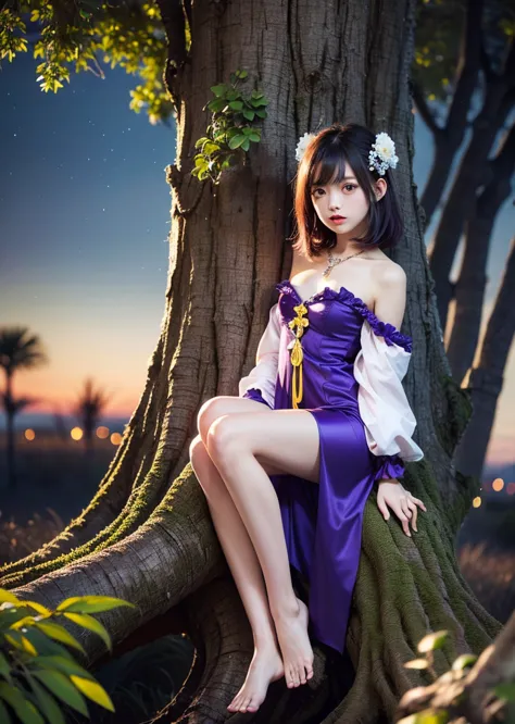 (masterpiece, Highest quality, Highest quality, Official Art, beautifully、beautiful:1.2)、Blue moonlit night、Wearing Halloween co...