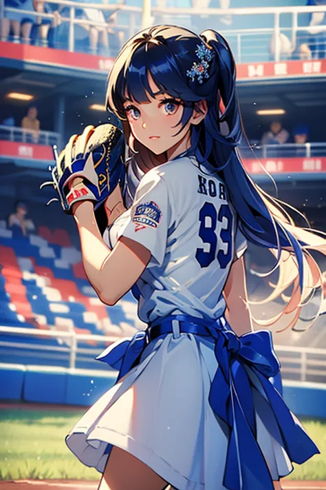 (masterpiece), (Highest quality), (girl)、high school girl、In uniform、Baseball pitcher、throw a ball