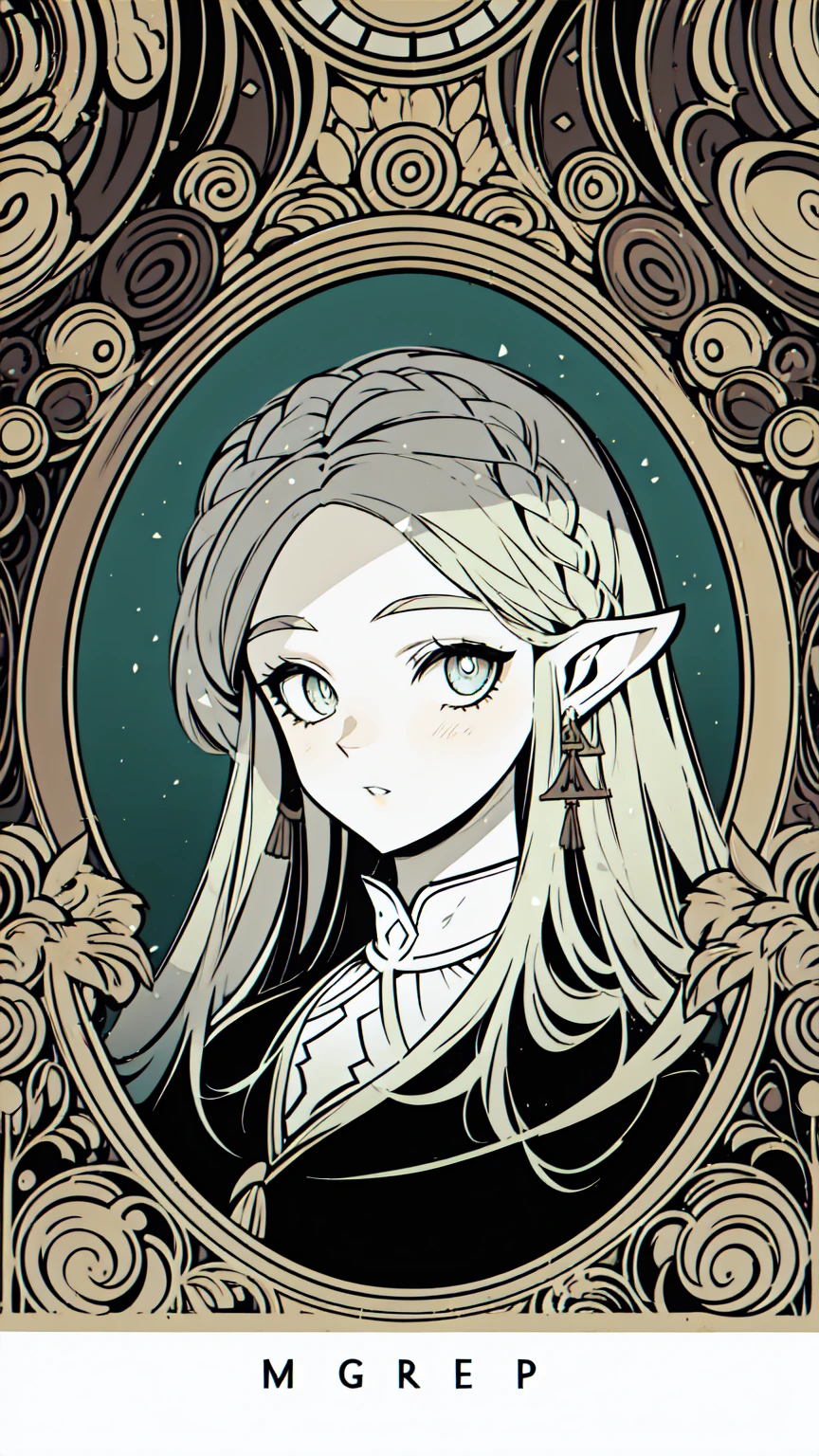 (portrait),a beautiful princess zelda, detailed intricate dress, detailed face, detailed eyes, detailed lips, long flowing hair, serene expression, (background) in a magnificent castle interior
