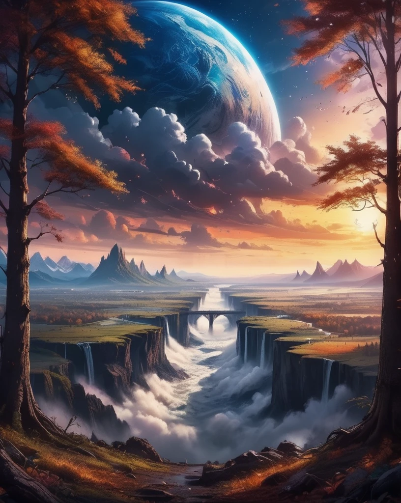 Dreamyvibes artstyle, صورة ملحمية للأرض مأخوذة من قمة الجانب المظلم للقمر