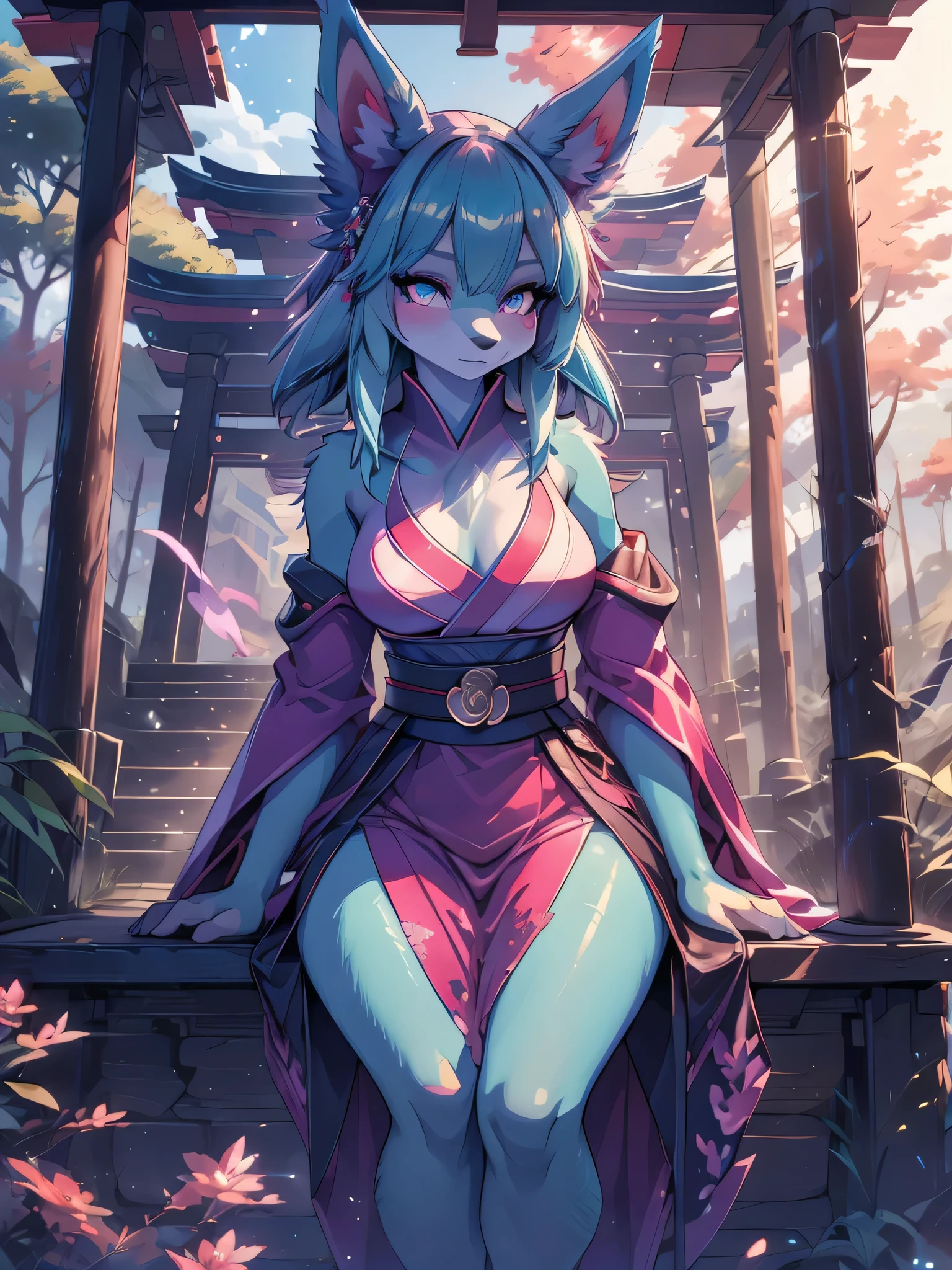 Miku Hatsune x vixen high definition good anatomy ajouter_détail:1, fourrure bleue,oreilles de kitsune, tribal tattoo ajouter_détail:1, cute girl ajouter_détail:1, feudal priestess clothing ajouter_détail:1, japanese shrine landscape ajouter_détail:1, japanese shrine costume ajouter_détail:1, ajouter_détail:1, fullbody  descalza ajouter_détail, highly détailed face, deep aqua iris ajouter_détail:1 lighting eyes ajouter_détail:3, griffes de loup, sharp fangs ajouter_détail:1, wild slut ajouter_détail:1, aura of resplendent light ajouter_détail:3