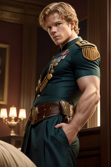 Christopher Egan as the handsome and muscular Captain David Shepherd (TV series "Kings"). in an unbuttoned dress uniform, he fuc...