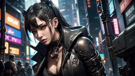 a sexy girl sexual , ((cyberpunk style)), Hi-Tech city, mechanical enhancement, (high-tech fantasy), robotics, blade runner 2049...