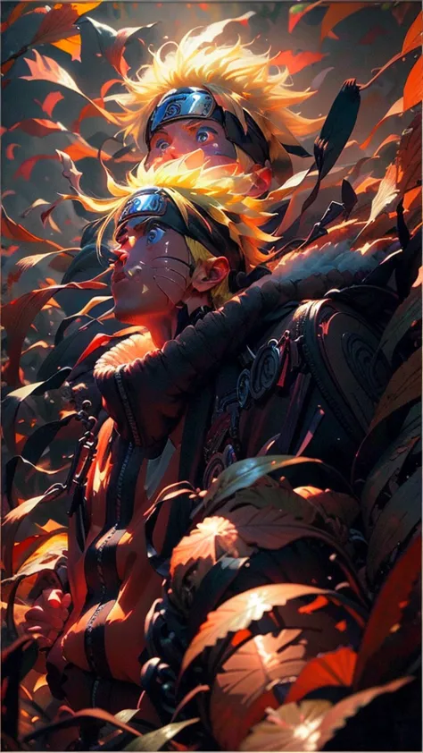 (best quality), (masterpiece), ultra-detailed, 1boy, uzumaki naruto, epic pose, action, particle effects, long sleeve, emphasis ...