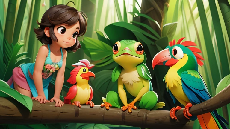 Pepe the brown perez had many friends in the forest: Lila the flirtatious parrot, Tico the Amazonian toucan and Rita the poisonous frog.