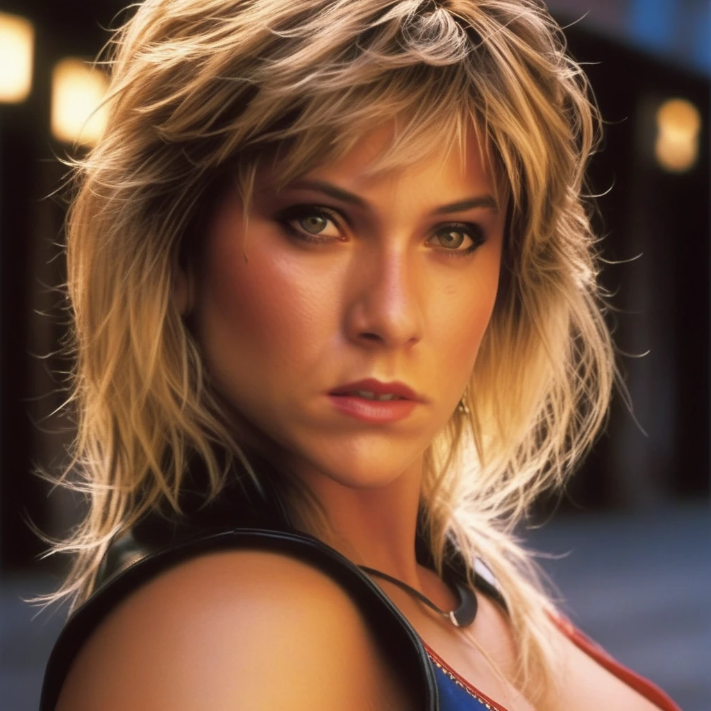 photorealistic realistic woman street fighter, 1 girl, extremely detailed face, beautiful detailed eyes, beautiful detailed lips, extremely detailed hair, muscular athletic body, martial arts pose, intense expression, dark alleyway, gritty urban environment, wet asphalt, neon lights, dramatic lighting, cinematic, hyper detailed, 8k, high resolution, masterpiece, (best quality,4k,8k,highres,masterpiece:1.2),ultra-detailed,(realistic,photorealistic,photo-realistic:1.37),HDR,UHD,studio lighting,ultra-fine painting,sharp focus,physically-based rendering,extreme detail description,professional,vivid colors,bokeh