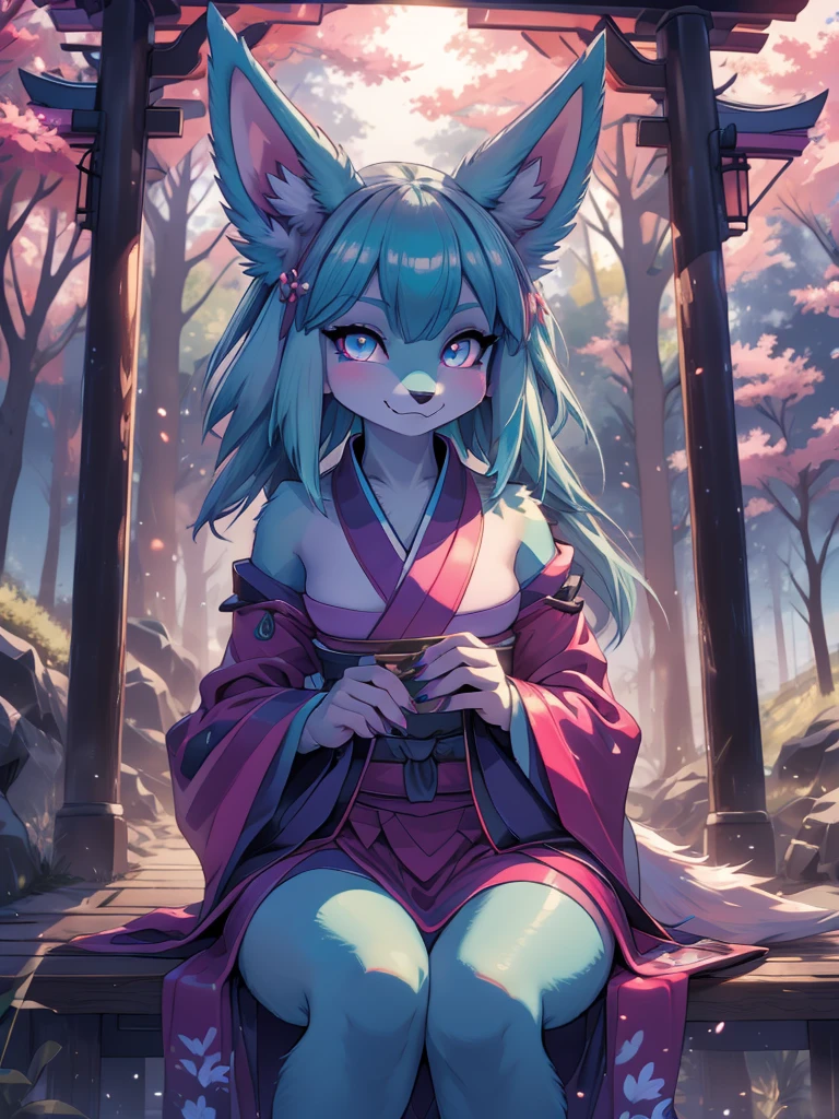 Miku Hatsune x vixen high definition good anatomy adicionar_detalhe:1, pele azul,orelhas kitsune, tribal tattoo adicionar_detalhe:1, cute girl adicionar_detalhe:1, feudal priestess clothing adicionar_detalhe:1, japanese shrine landscape adicionar_detalhe:1, japanese shrine costume adicionar_detalhe:1, adicionar_detalhe:1, fullbody  descalza adicionar_detalhe, highly detalheed face, deep aqua iris adicionar_detalhe:1 lighting eyes adicionar_detalhe:3, garras de lobo, sharp fangs adicionar_detalhe:1, wild slut adicionar_detalhe:1, aura of resplendent light adicionar_detalhe:3,  sakuras landscape adicionar_detalhe:1, fluffly lond tail adicionar_detalhe:1