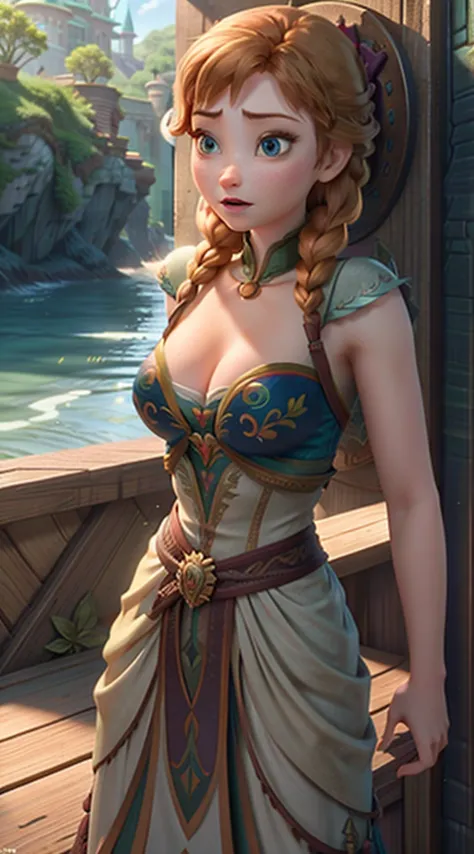 photo of anna of arendelle, showing breasts, sunnyday