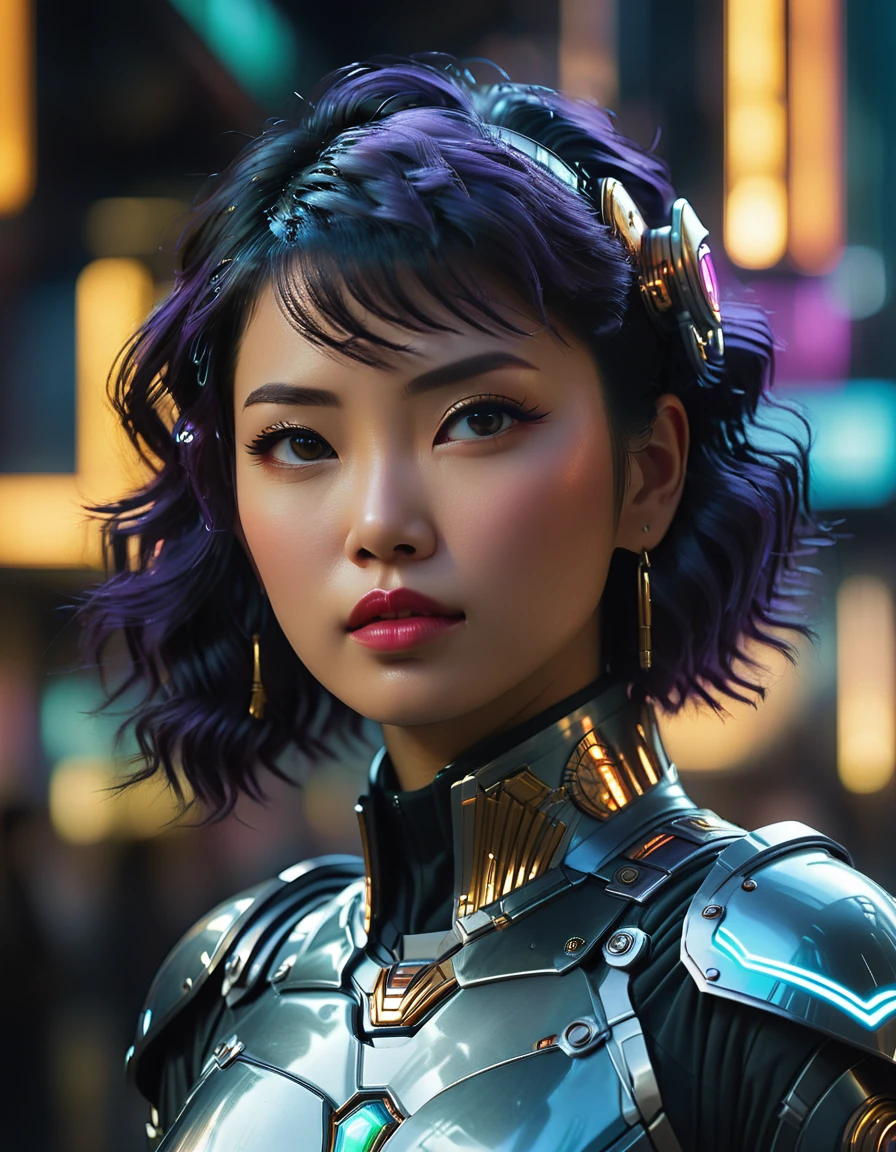 beautiful busty Asian women, 2girl, futuristic, sci-fi, art deco armor, intricate detailed face, hyper realistic, photorealistic, 8k, (best quality,4k,8k,highres,masterpiece:1.2),ultra-detailed,(realistic,photorealistic,photo-realistic:1.37),HDR,UHD,studio lighting,ultra-fine painting,sharp focus,physically-based rendering,extreme detail description,professional,vivid colors,bokeh,cinematic lighting,dramatic lighting,chiaroscuro,dramatic contrast,moody,cyberpunk,highly detailed