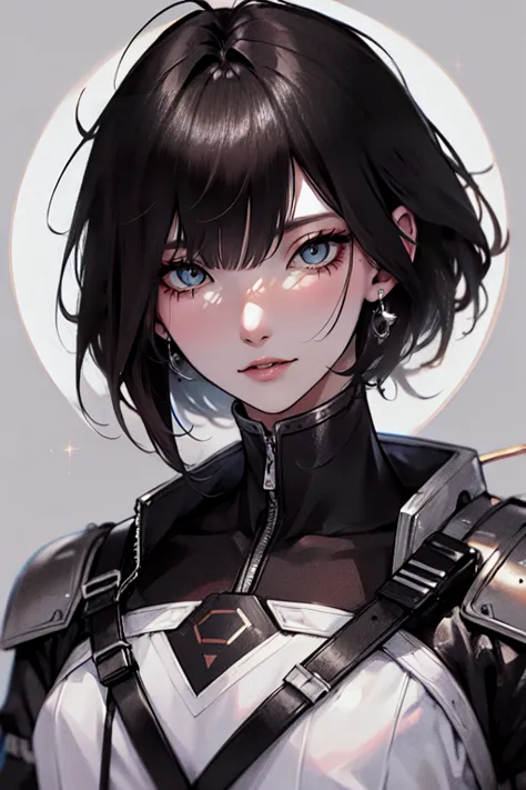 (tall man, messy black-haired, strong face, space combat outfit.), best quality, ultra-detailed, illustration, complex, detailed...